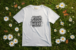 Floral Grass T-Shirt Mockup PSD JPG Product Image 1