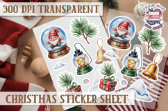 Christmas Sticker Sheet Watercolor Winter Holiday PNG Product Image 1