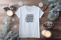 Winter Snow Flatlay T-Shirt Mockup PSD JPG Product Image 1