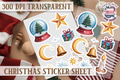 Christmas Watercolor Sticker Sheet Winter Cute Holiday PNG Product Image 1