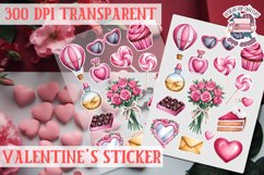Love sticker Sheet Valentine Day Lovers Funny Heart PNG Product Image 1
