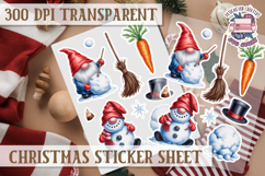 Christmas Sticker Sheet Watercolor Winter Holiday PNG Product Image 1