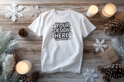 Candle Pine Flatlay T-Shirt Mockup PSD JPG Product Image 1