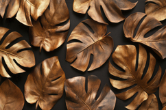 Golden Monstera Leaves Background Wallpaper Product Image 1