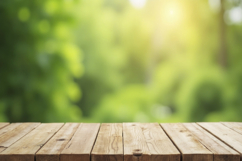 Wooden Table with a Blurred Green Nature Background Product Image 1