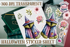 Halloween sticker sheet Creepy Scrapbook PNG Funny Skulls Product Image 1