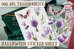 Halloween sticker sheet Creepy Scrapbook PNG Funny Skulls Product Image 1