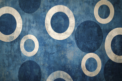 Blue and White Circle Rings with Blue Background Wallpaper Product Image 1