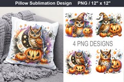 Halloween Owl - Halloween pillow Sublimation Design Product Image 1