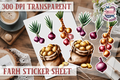 Farm sticker sheet Harvest Scrapbook PNG Vegetables Cozy Product Image 1