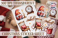 Christmas Sticker Sheet Watercolor Winter Holiday PNG Product Image 1