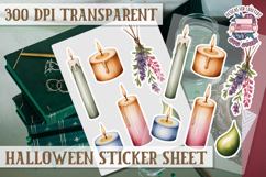 Halloween sticker sheet Creepy Scrapbook PNG Funny Skulls Product Image 1