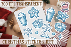 Christmas Watercolor Sticker Sheet Winter Cute Holiday PNG Product Image 1