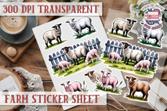 Farm sticker sheet Harvest Scrapbook PNG Vegetables Cozy Product Image 1