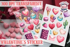 Love sticker Sheet Valentine Day Lovers Funny Heart PNG Product Image 1