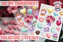 Love sticker Sheet Valentine Day Lovers Funny Heart PNG Product Image 1