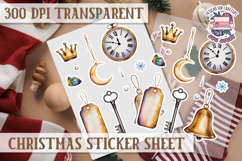 Christmas Watercolor Sticker Sheet Winter Cute Holiday PNG Product Image 1