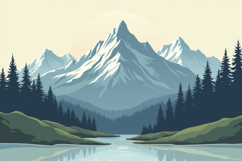 Snowcapped Mountains Background Wallpaper Product Image 1