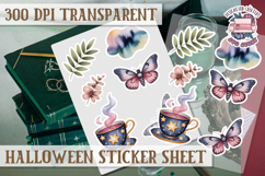Halloween sticker sheet Creepy Scrapbook PNG Funny Skulls Product Image 1