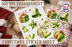 Christmas Watercolor Sticker Sheet Winter Cute Holiday PNG Product Image 1