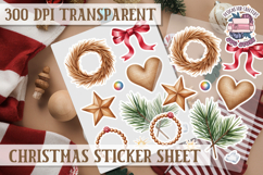 Christmas Sticker Sheet Watercolor Winter Holiday PNG Product Image 1