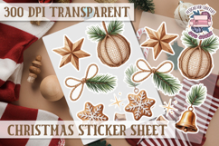 Christmas Sticker Sheet Watercolor Winter Holiday PNG Product Image 1