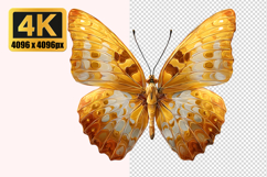 Golden and White Patterns Butterfly Transparent PNG Product Image 1