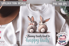 Cute Bunnies Spring Sublimation Design PNG Easter Hoop bunny Product Image 1