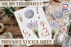 Cozy sticker sheet Flowers Scrapbook PNG Provence Product Image 1