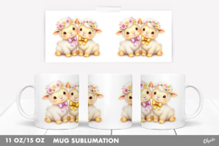 Easter Sheep Mug Wrap PNG, Easter Mug 11 OZ, 15 OZ Product Image 1
