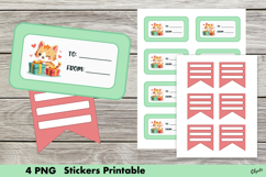 Birthday Stickers, Kawaii Birthday Sticker Printable PNG Product Image 1