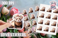 Spring sticker Cute animal with flowers Love PNG Funny Product Image 1