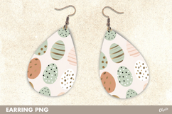 Earring Watercolor Sublimation. Easter Earrings Teardrop PNG Product Image 1