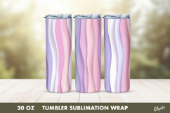 Abstract Striped Tumbler Wrap PNG, 20 OZ Tumbler Sublimation Product Image 1