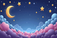 Moon Star Night Background Product Image 1