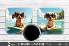 Cute Dogs Coaster. Summer Coaster Sublimation Product Image 1
