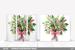 Spring Flower Bouquet Tumbler PNG, 20 OZ Tumbler Sublimation Product Image 1
