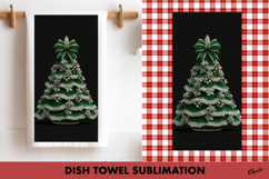 Christmas Dish Towel PNG. Rhinestone Christmas Tree PNG Product Image 1