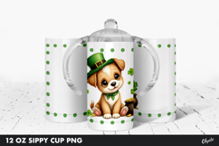 Sippy Cup Sublimation. Kids St Patrick’s Day Tumbler PNG Product Image 1