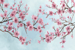 Cherry Blossoms Branch Background Product Image 1