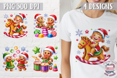 Christmas Gingerbread Man Colorful Clipart PNG Sublimation 4 Product Image 1