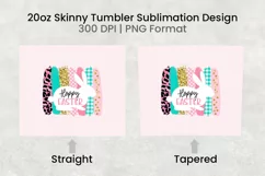 Hoppy Easter 20 oz Skinny Tumbler Sublimation PNG Product Image 2