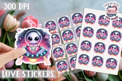 Love sticker Sheet Valentine Day Love You to the moon Product Image 1