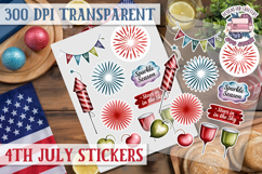 4th July sticker sheet USA Scrapbook PNG Independent Day Product Image 1
