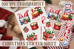 Christmas Sticker Sheet Watercolor Winter Holiday PNG Product Image 1