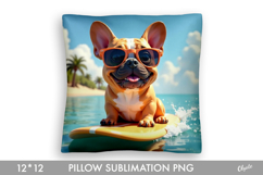 Summer Pillow Case. Surf Board Animal PNG Product Image 1