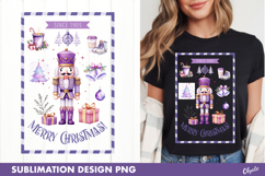 Christmas Stamp Sublimation, Lilac Christmas Tshirt Design Product Image 1