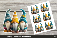 Crochet Gnome Sticker PNG. Christmas Gnome Stickers PNG Product Image 1