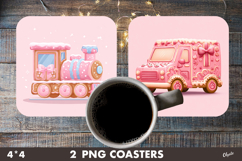 Christmas Pink Gingerbread Coaster PNG Product Image 1