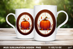 Autumn Pumpkin Frame PNG. Mug Wrap, 11 OZ, 15 OZ Product Image 1